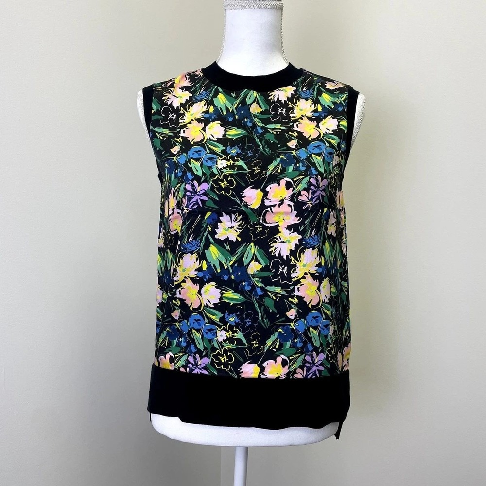 Ted Baker London Womens Floral Sleeveless Shell Top‎ Black Multi Size 1 Small